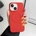 For iPhone 15 Plus MagSafe Thermal Sensor Discoloration Silicone Phone Case(Red) - 1