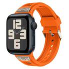 For Apple Watch SE 2023 44mm Breathable Stainless Steel Mesh TPU Watch Band(Orange Titanium) - 1