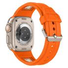 For Apple Watch SE 2023 44mm Breathable Stainless Steel Mesh TPU Watch Band(Orange Titanium) - 3