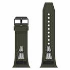 For Apple Watch SE 2023 44mm Breathable Stainless Steel Mesh TPU Watch Band(Green Black) - 2