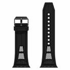 For Apple Watch SE 2023 44mm Breathable Stainless Steel Mesh TPU Watch Band(Black Black) - 2