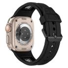 For Apple Watch Ultra 2 49mm Breathable Stainless Steel Mesh TPU Watch Band(Black Black) - 3