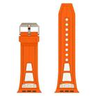 For  Apple Watch Series 9 45mm Breathable Stainless Steel Mesh TPU Watch Band(Orange Titanium) - 2