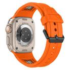 For  Apple Watch Series 9 45mm Breathable Stainless Steel Mesh TPU Watch Band(Orange Black) - 3