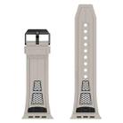 For  Apple Watch Series 9 45mm Breathable Stainless Steel Mesh TPU Watch Band(Starlight Black) - 2