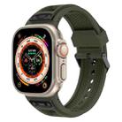 For Apple Watch Ultra 49mm Breathable Stainless Steel Mesh TPU Watch Band(Green Black) - 1