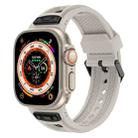 For Apple Watch Ultra 49mm Breathable Stainless Steel Mesh TPU Watch Band(Starlight Black) - 1