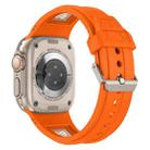 For Apple Watch Series 8 45mm Breathable Stainless Steel Mesh TPU Watch Band(Orange Titanium) - 3
