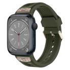 For Apple Watch Series 8 45mm Breathable Stainless Steel Mesh TPU Watch Band(Green Titanium) - 1