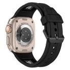 For Apple Watch Series 8 45mm Breathable Stainless Steel Mesh TPU Watch Band(Black Black) - 2