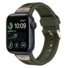 For Apple Watch SE 2022 44mm Breathable Stainless Steel Mesh TPU Watch Band(Green Titanium) - 1