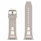 For Apple Watch SE 2022 44mm Breathable Stainless Steel Mesh TPU Watch Band(Starlight Titanium) - 2