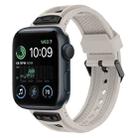 For Apple Watch SE 2022 44mm Breathable Stainless Steel Mesh TPU Watch Band(Starlight Black) - 1