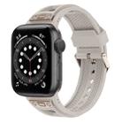 For Apple Watch Series 6 44mm Breathable Stainless Steel Mesh TPU Watch Band(Starlight Titanium) - 1