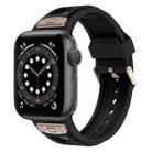 For Apple Watch Series 6 44mm Breathable Stainless Steel Mesh TPU Watch Band(Black Titanium) - 1