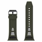 For Apple Watch Series 6 44mm Breathable Stainless Steel Mesh TPU Watch Band(Green Black) - 2