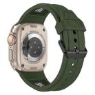 For Apple Watch Series 6 44mm Breathable Stainless Steel Mesh TPU Watch Band(Green Black) - 3
