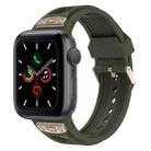 For Apple Watch Series 5 44mm Breathable Stainless Steel Mesh TPU Watch Band(Green Titanium) - 1