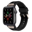 For Apple Watch Series 5 44mm Breathable Stainless Steel Mesh TPU Watch Band(Black Titanium) - 1