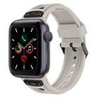For Apple Watch Series 5 44mm Breathable Stainless Steel Mesh TPU Watch Band(Starlight Black) - 1