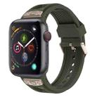 For  Apple Watch Series 4 44mm Breathable Stainless Steel Mesh TPU Watch Band(Green Titanium) - 1
