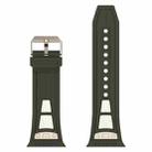 For  Apple Watch Series 4 44mm Breathable Stainless Steel Mesh TPU Watch Band(Green Titanium) - 2