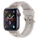 For  Apple Watch Series 4 44mm Breathable Stainless Steel Mesh TPU Watch Band(Starlight Titanium) - 1