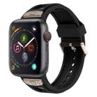 For  Apple Watch Series 4 44mm Breathable Stainless Steel Mesh TPU Watch Band(Black Titanium) - 1