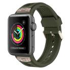 For Apple Watch Series 3 42mm Breathable Stainless Steel Mesh TPU Watch Band(Green Titanium) - 1