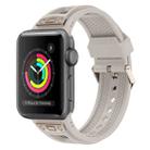 For Apple Watch Series 3 42mm Breathable Stainless Steel Mesh TPU Watch Band(Starlight Titanium) - 1