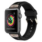 For Apple Watch Series 3 42mm Breathable Stainless Steel Mesh TPU Watch Band(Black Titanium) - 1