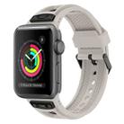 For Apple Watch Series 3 42mm Breathable Stainless Steel Mesh TPU Watch Band(Starlight Black) - 1