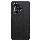 For Huawei Pura 70 Tree Bark Leather Shockproof Phone Case(Black) - 1