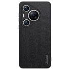 For Huawei Pura 70 Pro Tree Bark Leather Shockproof Phone Case(Black) - 1