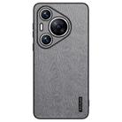 For Huawei Pura 70 Pro Tree Bark Leather Shockproof Phone Case(Grey) - 1