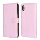 Leather Horizontal Flip Holster for iIPhone XS Max ,with Magnetic Clasp and Bracket and Card Slot and Wallet(Pink) - 1