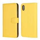 Leather Horizontal Flip Holster for iIPhone XS Max ,with Magnetic Clasp and Bracket and Card Slot and Wallet(Yellow) - 1