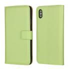 Leather Horizontal Flip Holster for iIPhone XS Max ,with Magnetic Clasp and Bracket and Card Slot and Wallet(Green) - 1