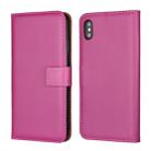 Leather Horizontal Flip Holster for iIPhone XS Max ,with Magnetic Clasp and Bracket and Card Slot and Wallet(Magenta) - 1