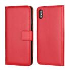 Leather Horizontal Flip Holster for iIPhone XS Max ,with Magnetic Clasp and Bracket and Card Slot and Wallet(Red) - 1