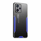 For Realme 9 Pro Blade Series TPU Hybrid Metal Phone Case(Blue) - 1
