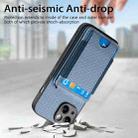 For iPhone 12 Carbon Fiber Vertical Flip Wallet Stand Phone Case(Blue) - 3