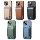 For iPhone 12 Carbon Fiber Vertical Flip Wallet Stand Phone Case(Blue) - 7