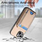 For iPhone 12 Pro Carbon Fiber Vertical Flip Wallet Stand Phone Case(Khaki) - 3