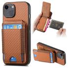 For iPhone 6 / 6s Carbon Fiber Vertical Flip Wallet Stand Phone Case(Brown) - 1