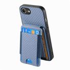For iPhone 16e Carbon Fiber Vertical Flip Wallet Stand Phone Case(Blue) - 3