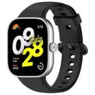 For Redmi Watch 4 Solid Color Colorful Buckle Silicone Watch Band(Black) - 1