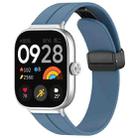 For Redmi Watch 4 Groove Folding Magnetic Buckle Silicone Watch Band(Blue) - 1