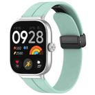 For Redmi Watch 4 Groove Folding Magnetic Buckle Silicone Watch Band(Teal) - 1