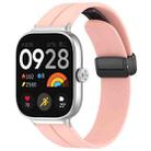 For Redmi Watch 4 Groove Folding Magnetic Buckle Silicone Watch Band(Pink) - 1